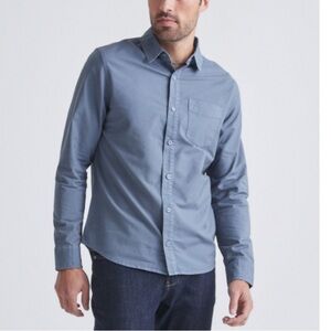 DUER Men's Performance Oxford Coolmax Shirt Stormy Blue XXL